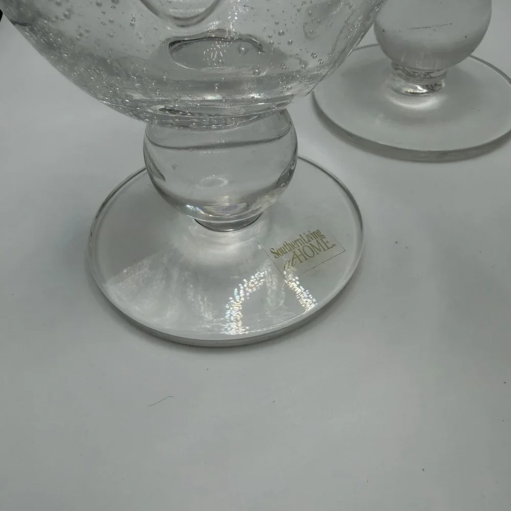 Southern Living Bella Luna Water Goblets/Glasses Bubble Glass 7.25